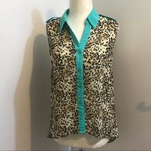 Leopard print top.